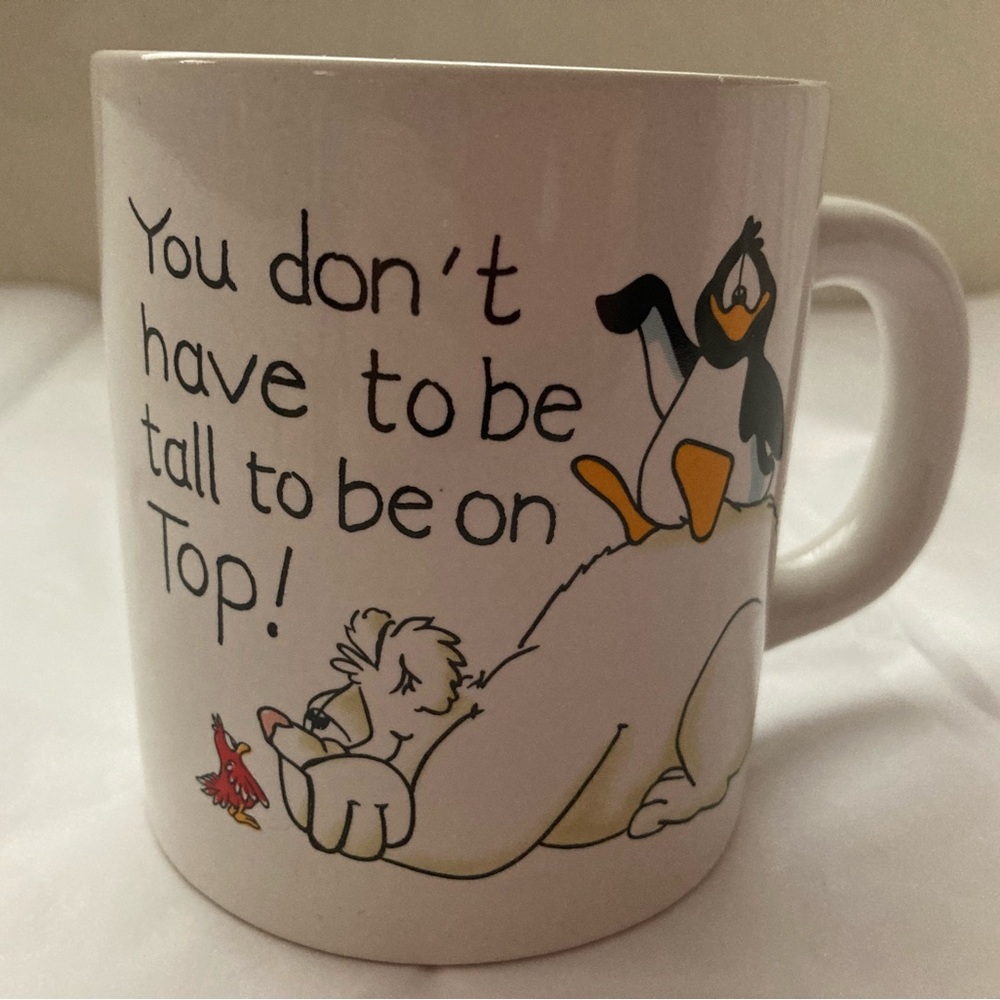 VTG NWT Penguin Talk Mug “You don’t have to be tall to be on Top” Robert Marble